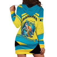 Bahamas Flag Hoodie Dress with National Coat of Arms and Sea Turtle Design - Wonder Print Shop