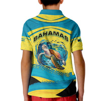 Bahamas Flag Kid Polo Shirt with National Coat of Arms and Sea Turtle Design - Wonder Print Shop
