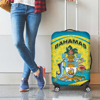Bahamas Flag Luggage Cover with National Coat of Arms and Sea Turtle Design - Wonder Print Shop