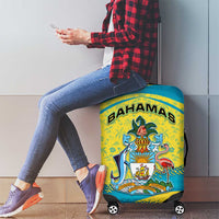 Bahamas Flag Luggage Cover with National Coat of Arms and Sea Turtle Design - Wonder Print Shop