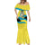 Bahamas Flag Mermaid Dress with National Coat of Arms and Sea Turtle Design - Wonder Print Shop