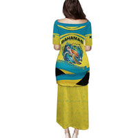 Bahamas Flag Puletasi with National Coat of Arms and Sea Turtle Design - Wonder Print Shop