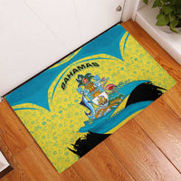 Bahamas Flag Rubber Doormat with National Coat of Arms and Sea Turtle Design - Wonder Print Shop