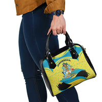 Bahamas Flag Shoulder Handbag with National Coat of Arms and Sea Turtle Design - Wonder Print Shop
