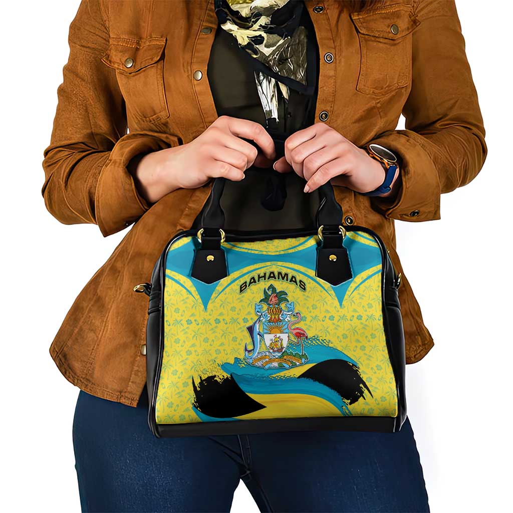 Bahamas Flag Shoulder Handbag with National Coat of Arms and Sea Turtle Design - Wonder Print Shop