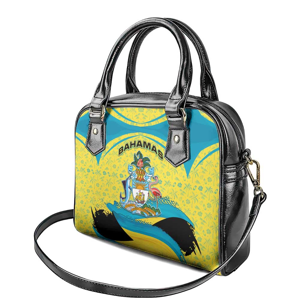 Bahamas Flag Shoulder Handbag with National Coat of Arms and Sea Turtle Design - Wonder Print Shop