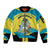 Bahamas Flag Sleeve Zip Bomber Jacket with National Coat of Arms and Sea Turtle Design - Wonder Print Shop