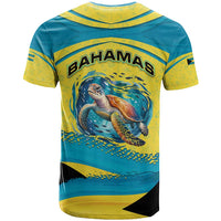 Bahamas Flag T Shirt with National Coat of Arms and Sea Turtle Design - Wonder Print Shop