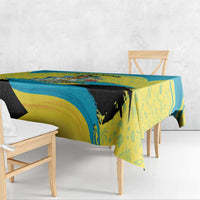 Bahamas Flag Tablecloth with National Coat of Arms and Sea Turtle Design - Wonder Print Shop