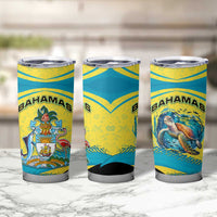 Bahamas Flag Tumbler Cup with National Coat of Arms and Sea Turtle Design - Wonder Print Shop