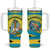 Bahamas Flag Tumbler With Handle with National Coat of Arms and Sea Turtle Design - Wonder Print Shop