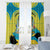 Bahamas Flag Window Curtain with National Coat of Arms and Sea Turtle Design - Wonder Print Shop