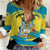 Bahamas Flag Women Casual Shirt with National Coat of Arms and Sea Turtle Design - Wonder Print Shop