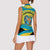 Bahamas Flag Women Sleeveless Polo Shirt with National Coat of Arms and Sea Turtle Design - Wonder Print Shop