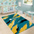 Bahamas Area Rug with National Coat of Arms Teal Yellow Ocean Wave Spirit