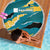 Bahamas Beach Blanket with National Coat of Arms Teal Yellow Ocean Wave Spirit