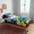 Bahamas Bedding Set with National Coat of Arms Teal Yellow Ocean Wave Spirit