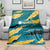 Bahamas Blanket with National Coat of Arms Teal Yellow Ocean Wave Spirit