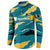 Bahamas Button Sweatshirt with National Coat of Arms Teal Yellow Ocean Wave Spirit