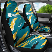 Bahamas Car Seat Cover with National Coat of Arms Teal Yellow Ocean Wave Spirit