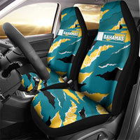 Bahamas Car Seat Cover with National Coat of Arms Teal Yellow Ocean Wave Spirit