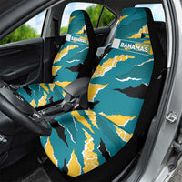 Bahamas Car Seat Cover with National Coat of Arms Teal Yellow Ocean Wave Spirit