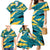 Bahamas Family Matching Mermaid Dress and Hawaiian Shirt with National Coat of Arms Teal Yellow Ocean Wave Spirit