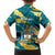 Bahamas Family Matching Summer Maxi Dress and Hawaiian Shirt with National Coat of Arms Teal Yellow Ocean Wave Spirit