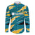 Bahamas Family Matching Summer Maxi Dress and Hawaiian Shirt with National Coat of Arms Teal Yellow Ocean Wave Spirit