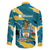 Bahamas Family Matching Summer Maxi Dress and Hawaiian Shirt with National Coat of Arms Teal Yellow Ocean Wave Spirit