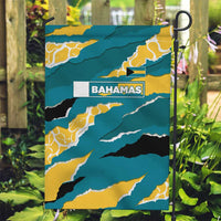 Bahamas Garden Flag with National Coat of Arms Teal Yellow Ocean Wave Spirit