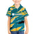 Bahamas Hawaiian Shirt with National Coat of Arms Teal Yellow Ocean Wave Spirit