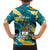 Bahamas Hawaiian Shirt with National Coat of Arms Teal Yellow Ocean Wave Spirit