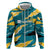 Bahamas Hoodie with National Coat of Arms Teal Yellow Ocean Wave Spirit