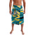 Bahamas Lavalava with National Coat of Arms Teal Yellow Ocean Wave Spirit