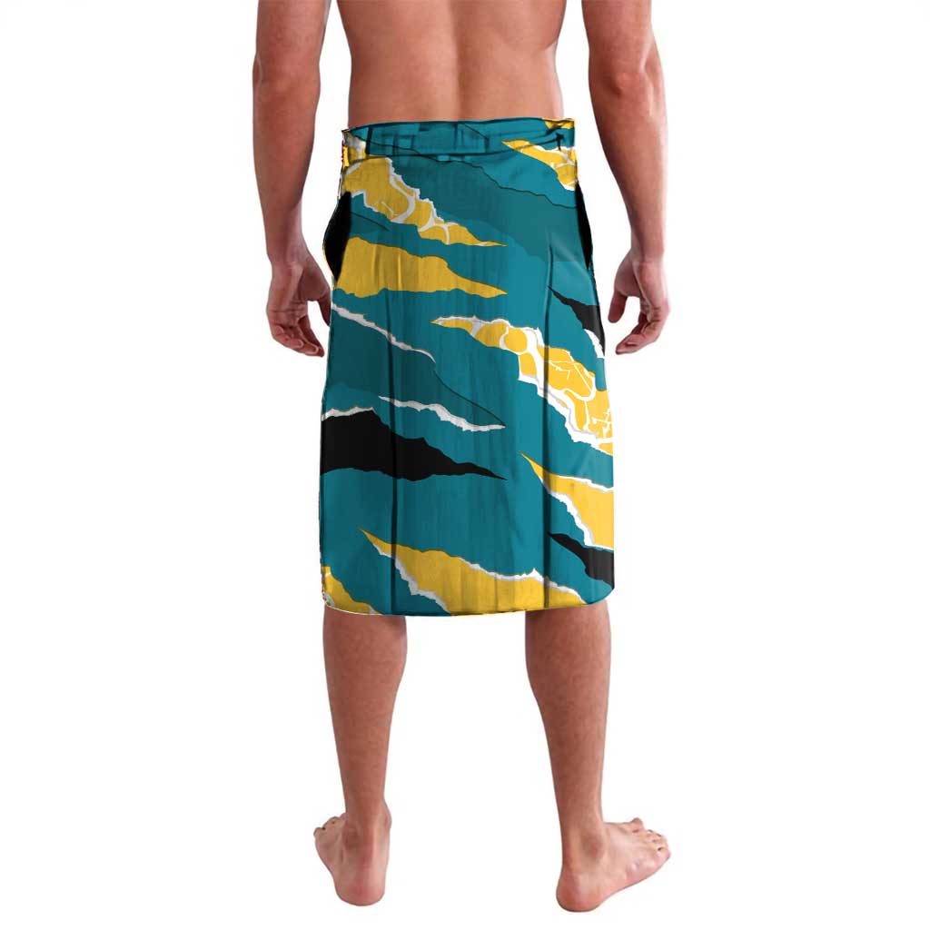 Bahamas Lavalava with National Coat of Arms Teal Yellow Ocean Wave Spirit