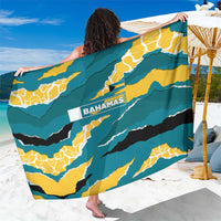 Bahamas Sarong with National Coat of Arms Teal Yellow Ocean Wave Spirit