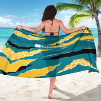 Bahamas Sarong with National Coat of Arms Teal Yellow Ocean Wave Spirit
