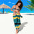 Bahamas Sarong with National Coat of Arms Teal Yellow Ocean Wave Spirit