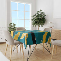 Bahamas Tablecloth with National Coat of Arms Teal Yellow Ocean Wave Spirit