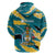 Bahamas Zip Hoodie with National Coat of Arms Teal Yellow Ocean Wave Spirit