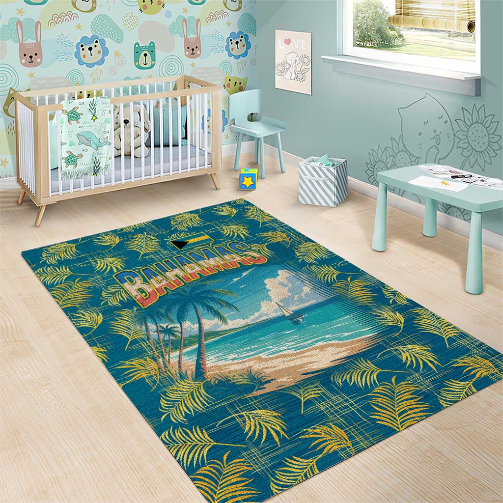 Bahamas Area Rug with Tropical Beach Sunset Palm Tree Ocean Spirit
