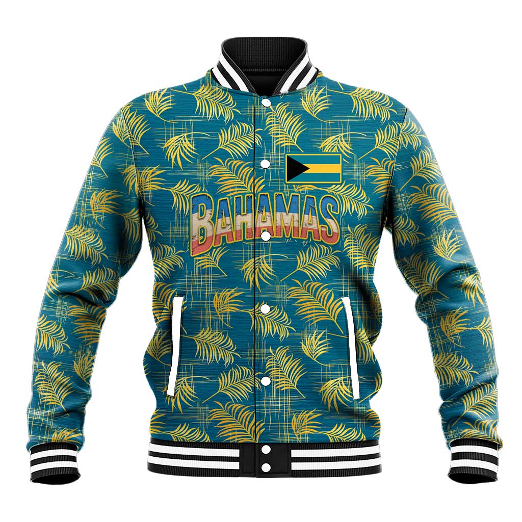Bahamas Baseball Jacket with Tropical Beach Sunset Palm Tree Ocean Spirit