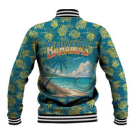 Bahamas Baseball Jacket with Tropical Beach Sunset Palm Tree Ocean Spirit