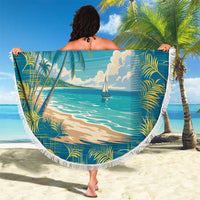 Bahamas Beach Blanket with Tropical Beach Sunset Palm Tree Ocean Spirit
