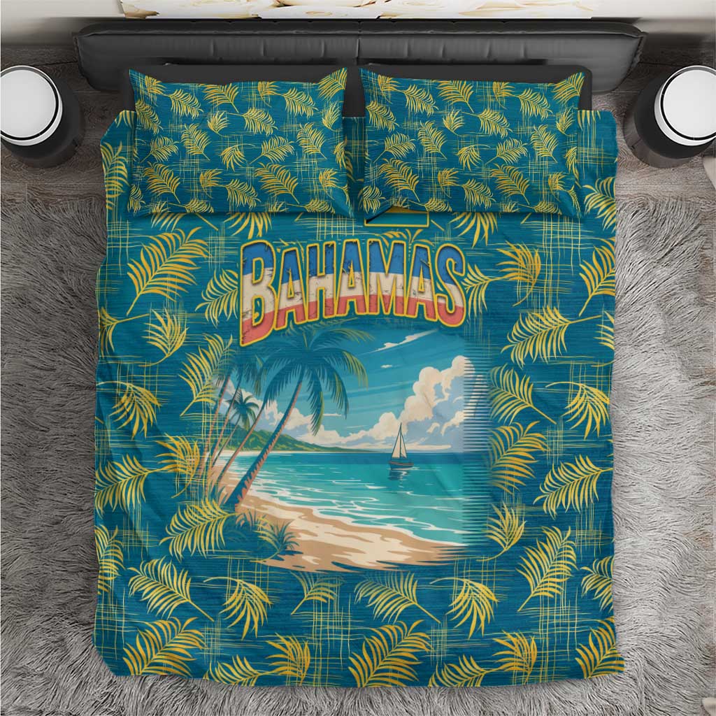 Bahamas Bedding Set with Tropical Beach Sunset Palm Tree Ocean Spirit