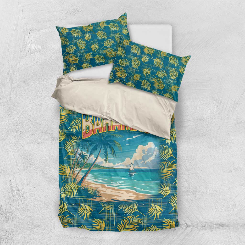 Bahamas Bedding Set with Tropical Beach Sunset Palm Tree Ocean Spirit