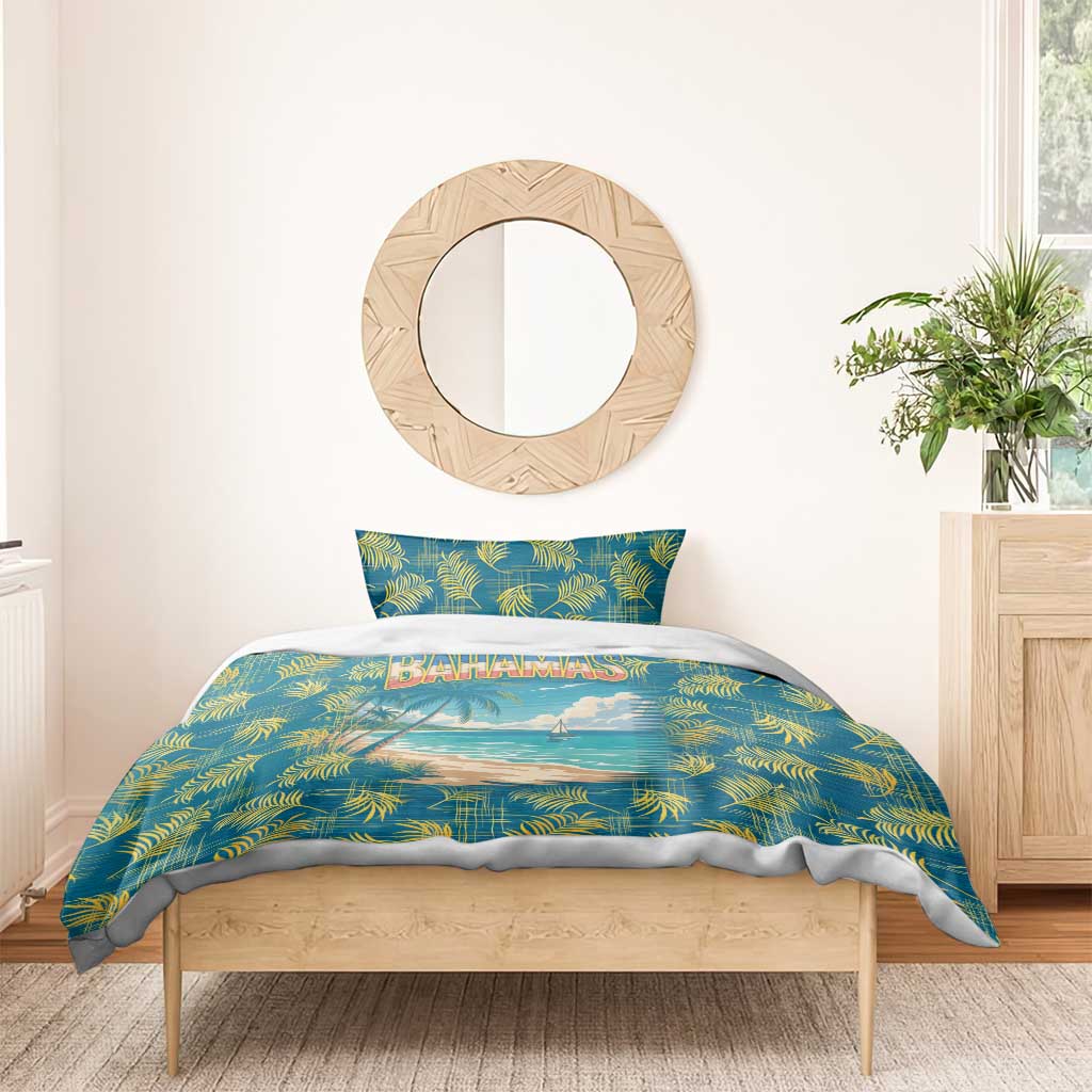 Bahamas Bedding Set with Tropical Beach Sunset Palm Tree Ocean Spirit