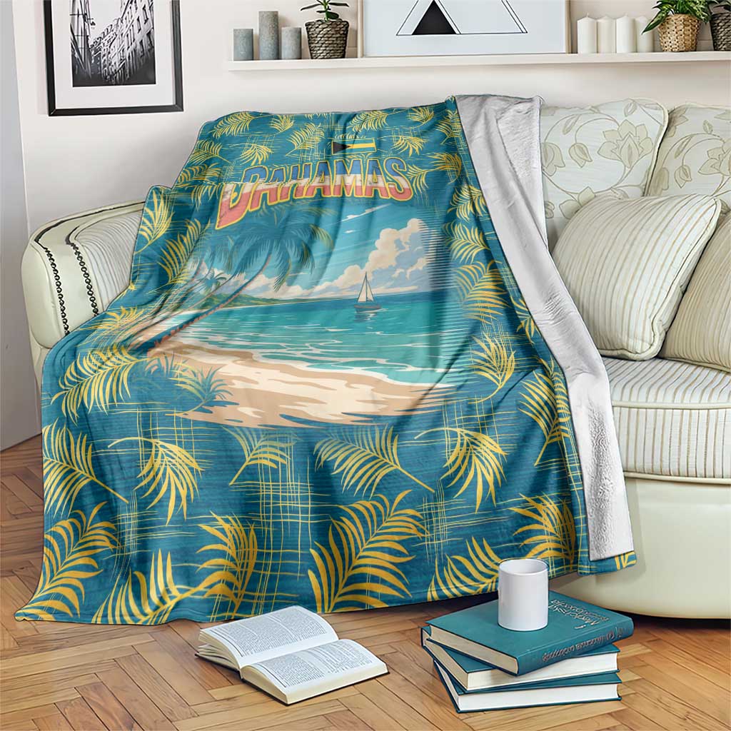 Bahamas Blanket with Tropical Beach Sunset Palm Tree Ocean Spirit
