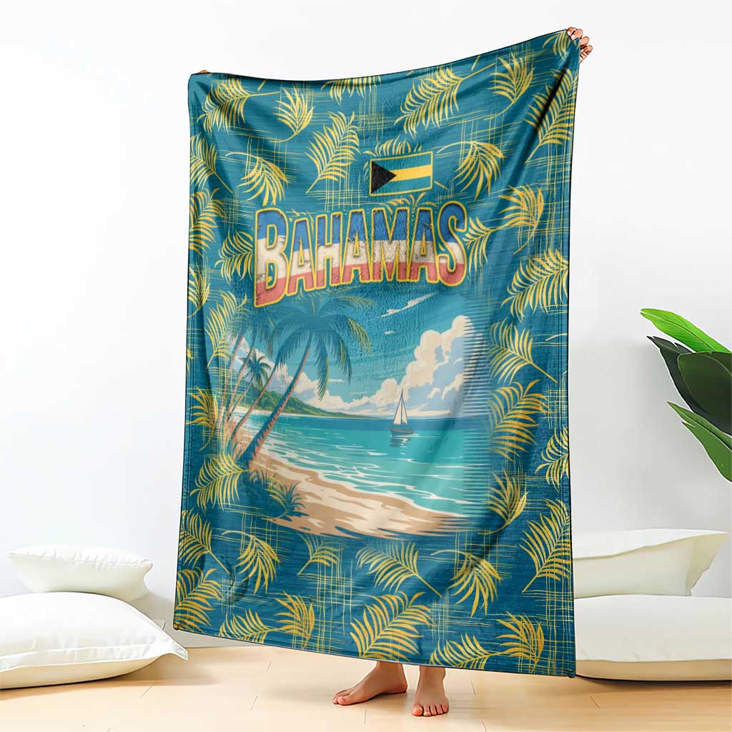 Bahamas Blanket with Tropical Beach Sunset Palm Tree Ocean Spirit